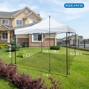 10 X 10 Ft Pop-up Sun Protection Tent - White / Black (Medium Quality) - Image 2