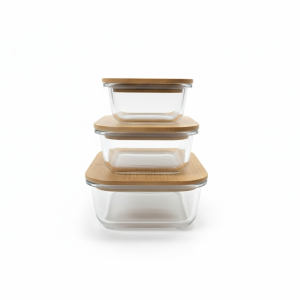 Tupperware set wood lid - 3 piece rectangle - Image 2
