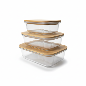 Tupperware set wood lid - 3 piece rectangle - Image 3
