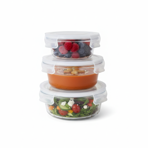 Round tupperware with clear lid - Image 1