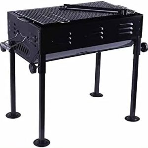 Lightweight Folding Barbecue Grill,Charcoal Oven Tools for Outdoor Cooking Roadtrip Camping Hiking Picnics (Black) - Image 2