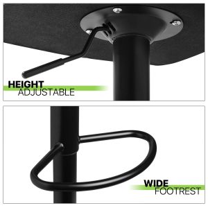 Adjustable barstool with foot rest - Green - Image 2