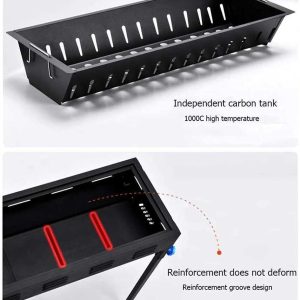 Lightweight Folding Barbecue Grill,Charcoal Oven Tools for Outdoor Cooking Roadtrip Camping Hiking Picnics (Black) - Image 5