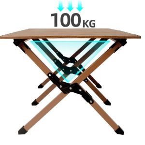 Foldable Folding Table for outdoor Medium - Brown - Image 3