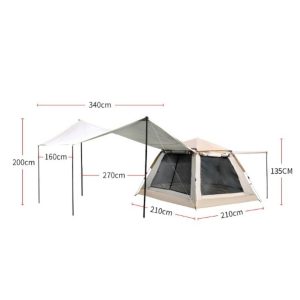 Camping Tent Tarp Canopy Water Resistant Windproof 4-6 People Easy Setup- Pop Up - Image 8