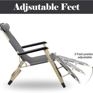 Lounge Chair, Heavy Duty Armchairs and Full Flat Crib,Folding Reclining Chairs for Outdoor Garden, Beach, Pool, Camping, Patio - Image 1