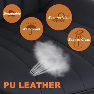 Adjustable barstool with foot rest - Black - Image 3