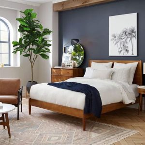 Faux Fiddle Leaf Fig Plant in Black Pot - Image 3