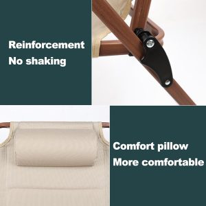 Camping folding chair with padded headrest - Image 3