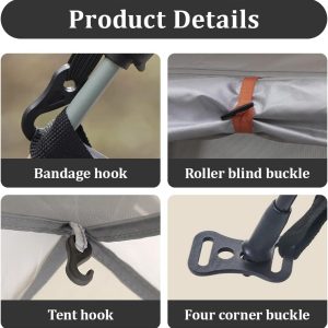 Instant Blackout Camping Tent, 4 Person & 6 Person Camp Tents, Pop Up Family Tent, Waterproof & Windproof Lightweight Backpacking Tents, Portable Cabin Tent - Image 2