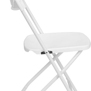 White Plastic Fan Back Folding Chair - Image 7