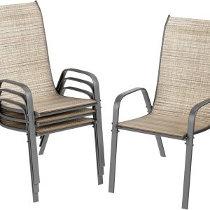 Mix & Match Sling Patio Dining Stack Chair - Image 1