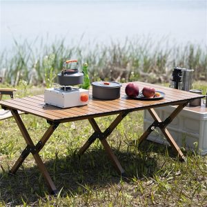 Foldable Folding Table for outdoor Large - Brown - Image 5