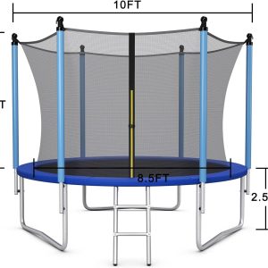 Jumping Exercise Recreational Bounce Trampoline W/Safety Net- 10 Ft - Image 3