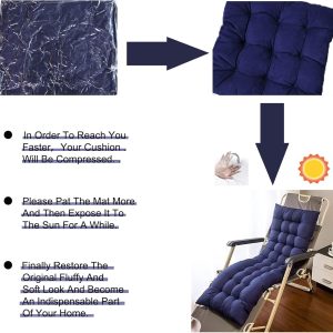 Sun Lounger Chair with Cushions - Patio Furniture -Outdoor Lounge Chair with Thicker Soft Comfortable Cotton  Cushion for Outside - Image 5