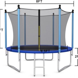 Jumping Exercise Recreational Bounce Trampoline W/Safety Net -8Ft - Image 3