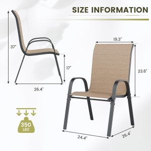 Mix & Match Sling Patio Dining Stack Chair - Image 3