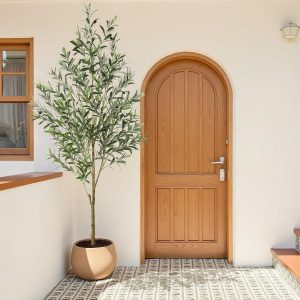 Artificial Olive Tree  7ft  Faux Olive Trees with White Planter, Fake Olive Plant with Realistic Branches and Fruits Tall Fake Plants for Indoor Modern Home Office Living Room Decor Housewarming - Image 8