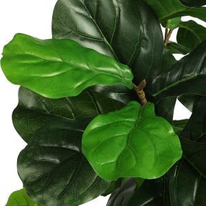 Faux Fiddle Leaf Fig Plant in Black Pot - Image 9