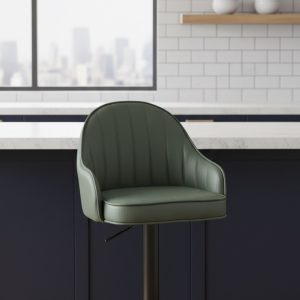 Adjustable barstool with foot rest - Green - Image 6