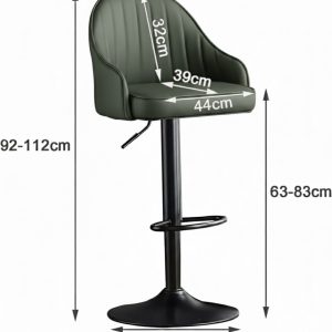 Adjustable barstool with foot rest - Green - Image 8