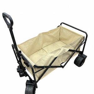 Collapsible Wagon Cart, Folding Wagon, Heavy Duty Utility Wagon, Portable Garden Beach Cart with Wheels, for Beach, Shopping, Groceries, etc, Beige - Image 5