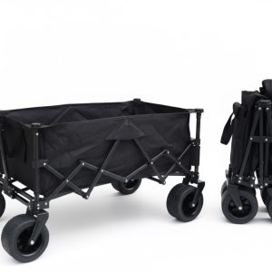 Collapsible Wagon Cart, Folding Wagon, Heavy Duty Utility Wagon, Portable Garden Beach Cart with Wheels, for Beach, Shopping, Groceries, etc,Black , large - Image 6