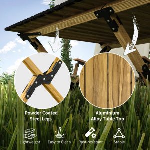 Foldable Folding Table for outdoor Large - Khaki - Image 6