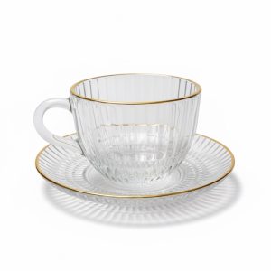 Glass Tea Cup set - High Tea gold line - Image 5