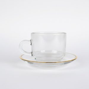 COFFEE MUG SET 12PC gold trim - Image 6