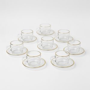 COFFEE MUG SET 12PC gold trim - Image 7