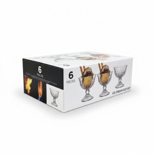 6 Glass Dessert Bowls, 5.6 oz Clear Glass Ice Cream Sundae Cups - Image 2