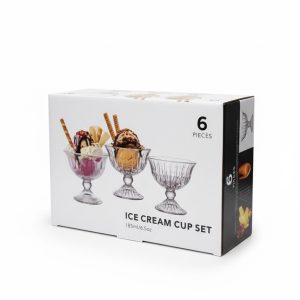 6 Glass Dessert Bowls, 5.6 oz Clear Glass Ice Cream Sundae Cups - Image 4