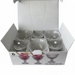 6 Glass Dessert Bowls, 5.6 oz Clear Glass Ice Cream Sundae Cups - Image 5