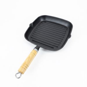 Cast Iron Steak Skillet Grill Pan Nonstick Steak Frying Pan Home Garden Wok Pan Induction Cooker for Gas Stoves and Vision - Image 1