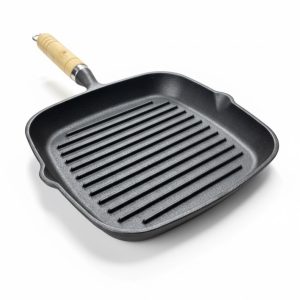 Cast Iron Steak Skillet Grill Pan Nonstick Steak Frying Pan Home Garden Wok Pan Induction Cooker for Gas Stoves and Vision - Image 2