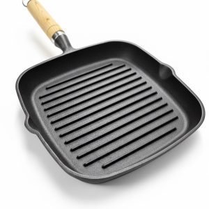 Cast Iron Steak Skillet Grill Pan Nonstick Steak Frying Pan Home Garden Wok Pan Induction Cooker for Gas Stoves and Vision - Image 3