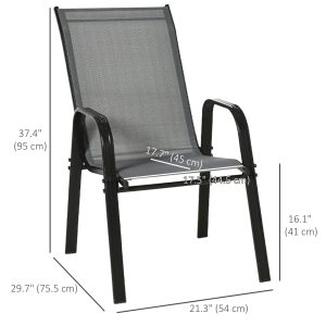 Mix & Match Sling Patio Dining Stack Chair - Image 6