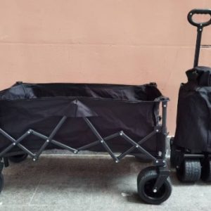 Collapsible Wagon Cart, Folding Wagon, Heavy Duty Utility Wagon, Portable Garden Beach Cart with Wheels, for Beach, Shopping, Groceries, etc,Black , large - Image 7
