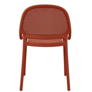 Corriveau Essentials Summer Striped Chair with Arms in Coral - Image 6