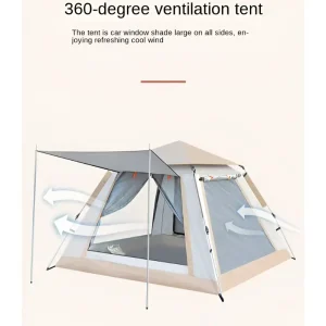 Instant Blackout Camping Tent, 4 Person & 6 Person Camp Tents, Pop Up Family Tent, Waterproof & Windproof Lightweight Backpacking Tents, Portable Cabin Tent - Image 8