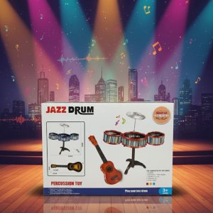 Solid drum kit and guitar red blue gold 3 color mixed window box - Image 2