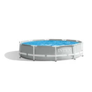 ntex 10' x 30" Prism Metal Frame Round Above Ground Swimming Pool, No Pump - Image 1