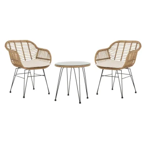 SAFAVIEH Outdoor Collection Alton Brown/White 3 Piece Lounge Set - Image 2