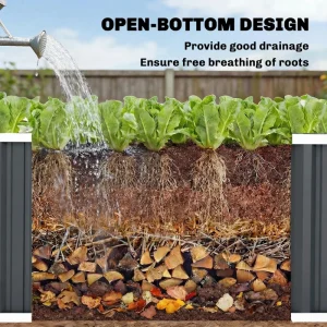 Galvanized Raised Garden Bed, Deep Rot Planter Box, Outdoor Garden Bed with Plant Labels, 7' x 2' x 2', Dark Grey - Image 10