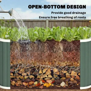 Galvanized Raised Garden Bed, Deep Rot Planter Box, Outdoor Garden Bed with Plant Labels, 5' x 2' x 2', Light Green - Image 10