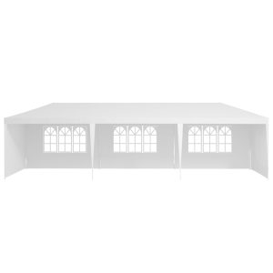 Outsunny 10' x 29' Party Tent, Canopy Tent with Sidewalls and Large Transparent Windows for Garden, Backyard, Outdoor, White - Image 10