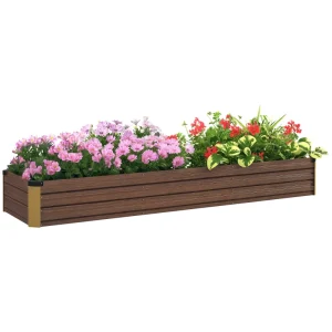 8'x2'x1' Galvanized Raised Bed, Large Elevated Planter Box for Growing Flowers, Herbs and Vegetables, Dark Brown - Image 11