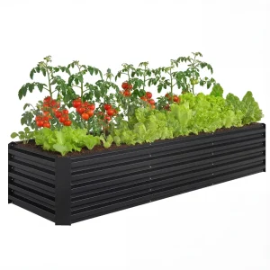 8 x 2.6 x 1.5ft Galvanized Raised Garden Bed, Reinforced Outdoor Planter Box with Open Bottom, Black - Image 11