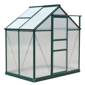 6.2' x 4.3' x 6.6' Clear Polycarbonate Greenhouse with Sliding Door - Image 11